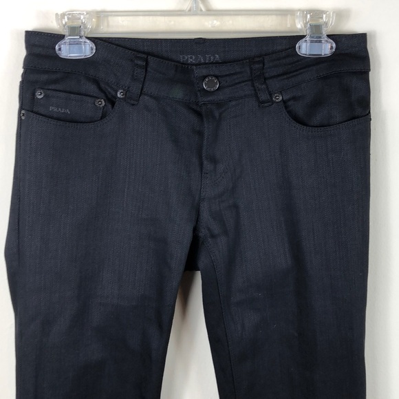 Prada Denim - Prada Skinny Straight Black Indigo Denim Italy 26